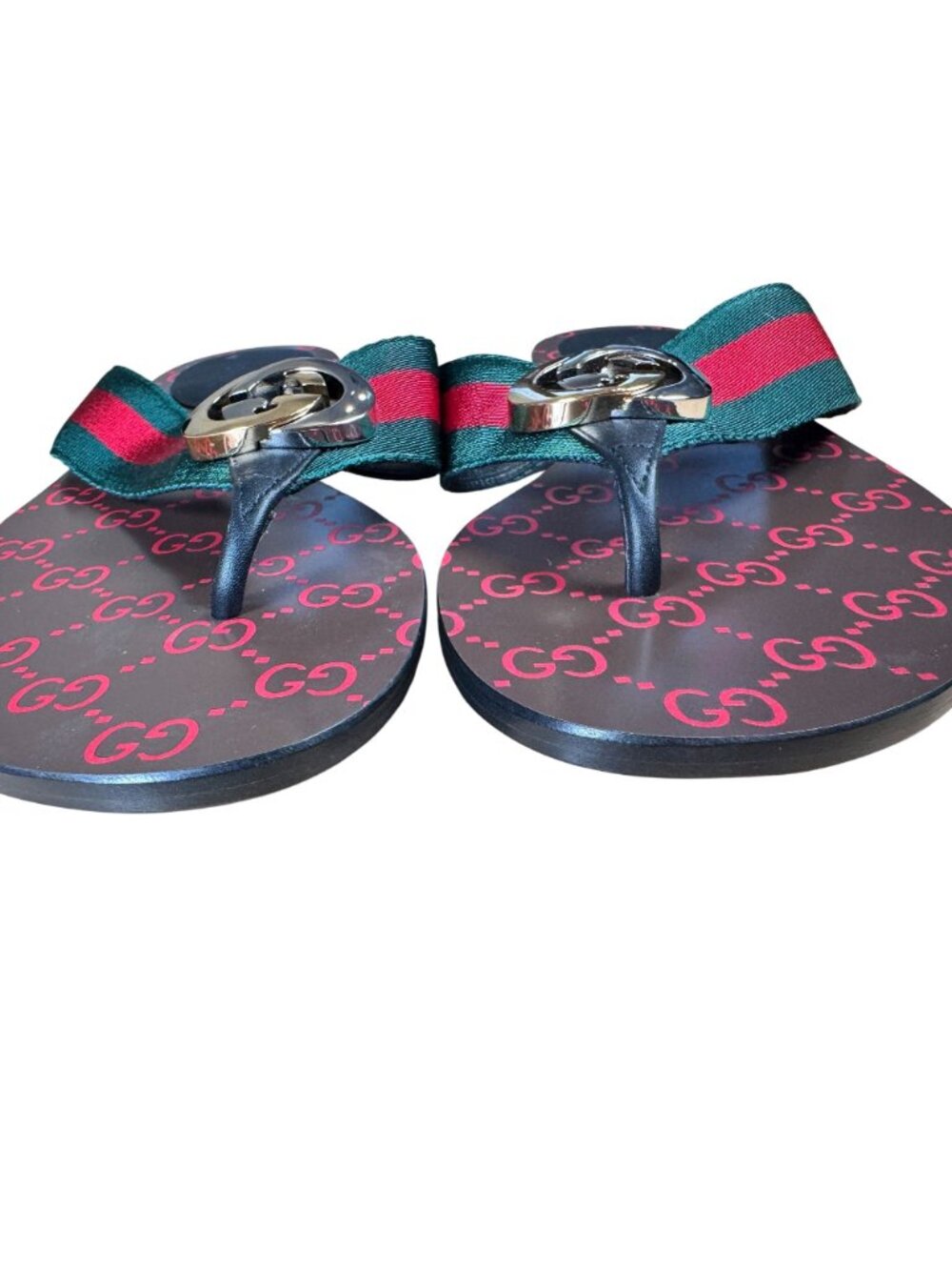 Gucci Kika Red Interlocking GG Thong Flip Flop Sandals Flat Size EU 40 US 10 - Picture 8 of 8